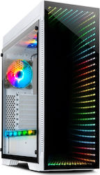 Inter-Tech X-908 Infini2 Jocuri Turnul complet Cutie de calculator cu fereastră laterală și iluminare RGB Alb