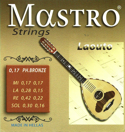 Mastro Комплект Фосфорен бронз Хорди за Лютеница Краен край на лютнята 17 - 30"