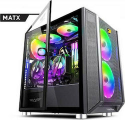 Armaggeddon Tessaraxx Core 1 Gaming Mikro-Turm Computergehäuse mit RGB-Beleuchtung Schwarz