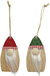 Dwarf Wooden Christmas Tree Ornament 4.5x8cm Various Colors