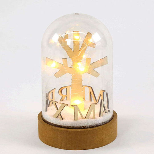 Christmas Illuminated Decorative Jar with Trees 19x11x19cm LED Plastic Snow Globe Merry Xmas 19cm