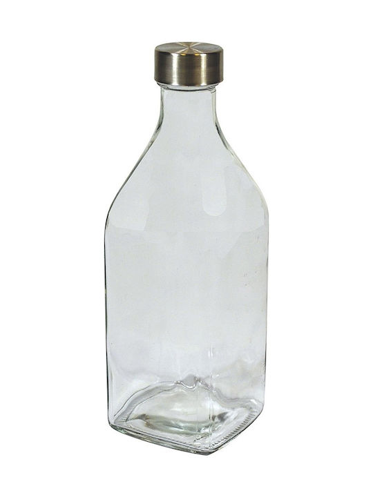 Sidirela Μπουκάλι Νερού Γυάλινο με Βιδωτό Καπάκι Διάφανο 1000ml