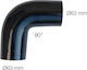 Simoni Racing Car Silicone Hose Air Intake with 90° Angle 63mm Diameter Universal Black