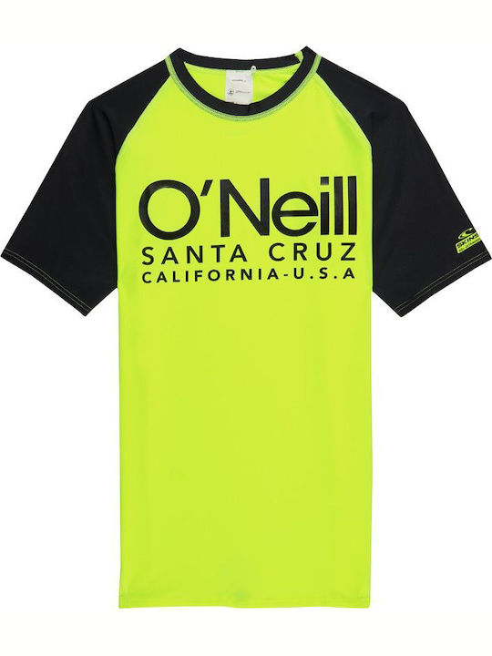 O'Neill Cali Short Sleeve Skins Παιδικό Μαγιό Μπλούζα Κίτρινη