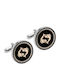 Senza Zodiac Pisces Cufflinks in Black Color