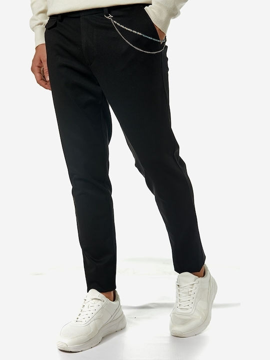 Brokers Jeans Ανδρικό Παντελόνι Chino Ελαστικό σε Slim Εφαρμογή Μαύρο