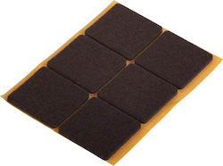 Fixomoll 566364103 Τσοχάκια Τετράγωνα με Αυτοκόλλητο 32x32mm Καφέ 6τμχ