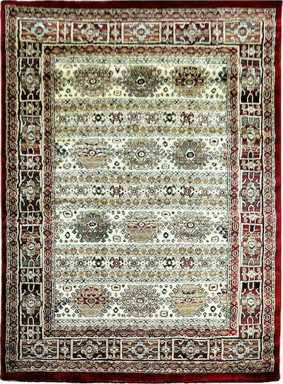 Eurofil 1177 Teppich Rechteckig Synthetisch,Polyester/Cotton/Leather Heatset Antique Cream-Cherry Antik Creme Kirsche