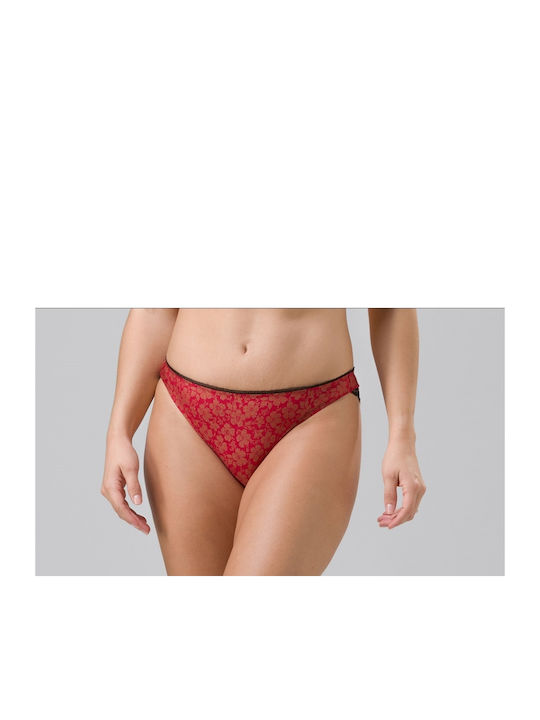 Luna Burlesque Women's Brazil with Lace Red