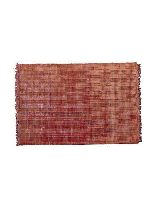Zaros Teppich Rechteckig Synthetisch mit Fransen Rust Rot