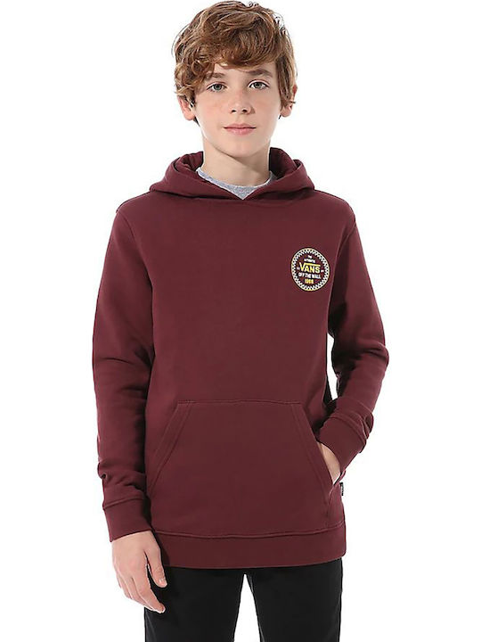 Vans Kids Sweatshirt with Hood and Pocket Burgundy Checker 66