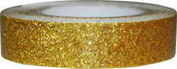 Selbstklebendes Dekorationsband Glitzer Klebeband 1,5 cm x 2 m Gold 27774-18