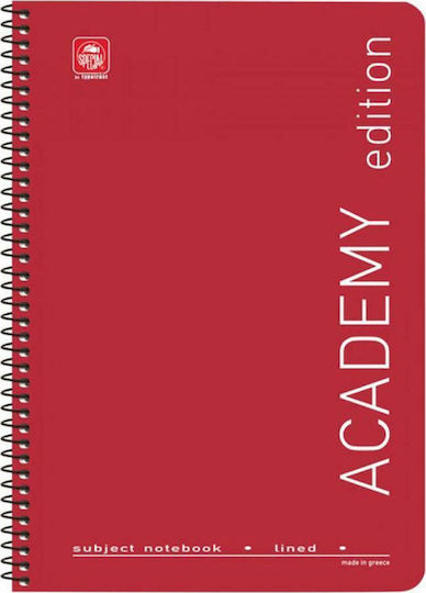 Typotrust Spiral Notebook Ruled A4 5 Subjects Academy 4535A Red
