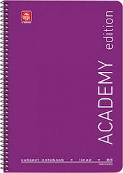 Typotrust Spiral Notebook Ruled A4 5 Subjects Academy 4535Α Purple 1pcs 4545-11