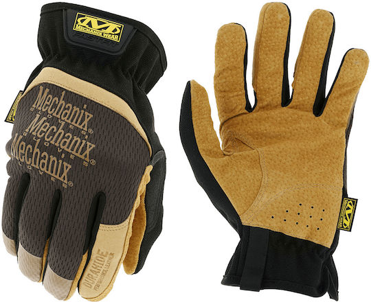 Mechanix Wear Fastfit Durahide Γάντια Εργασίας Καφέ Δερμάτινα
