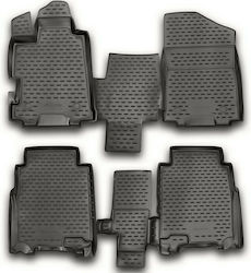 Novline Set of Front and Rear Mats Tray Type 4pcs from Rubber for Honda FR-V Gray