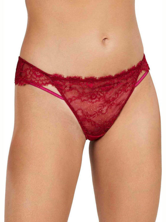 Dorina Diaz Women's String with Lace Red