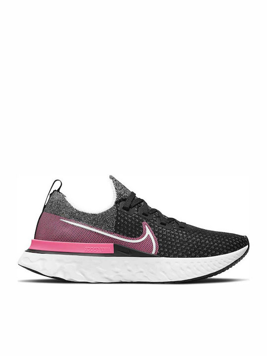 Nike React Infinity Run Flyknit Γυναικεία Αθλητικά Παπούτσια Running Black / White / Pink Blast