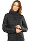 Tranzition Women's Short Puffer Jacket for Winter with Hood Black