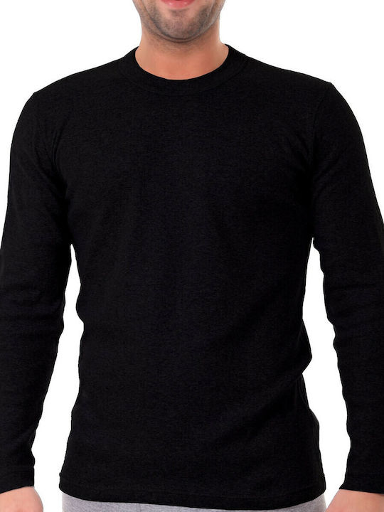 Apple Boxer Men's Undershirt Long-sleeved in Bl...