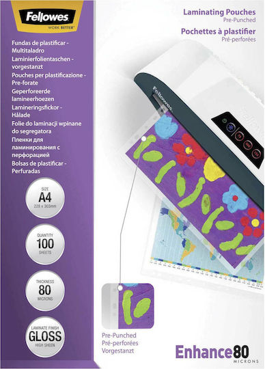 Fellowes Ζελацитни листове за ламиниране A4 80 микрони 5452502 100бр