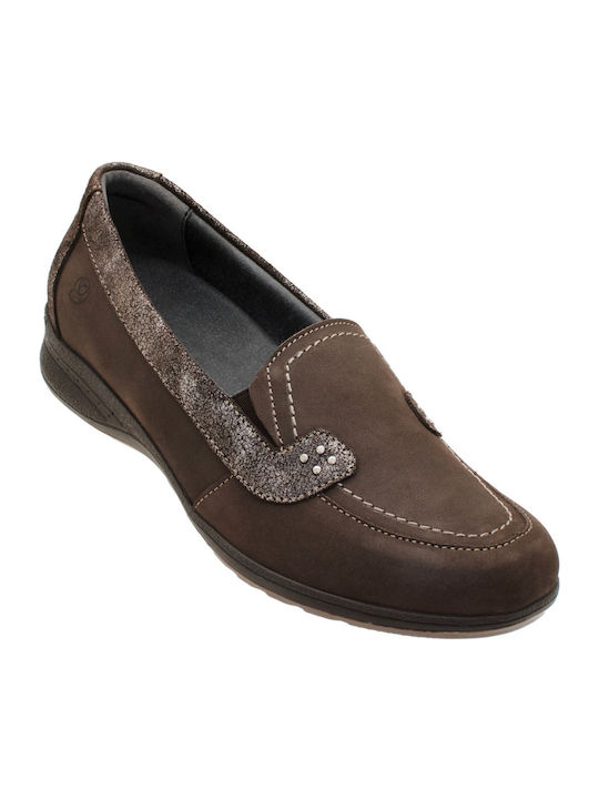 Suave Leather Women's Moccasins in Brown Color