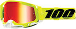 ΜΑΣΚΑ RACECRAFT 2 FLUO YELLOW MIRROR RED LENS 26012905| 100%