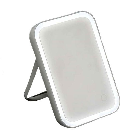 Oglindă Machiaj De Birou Cu Lumină 15x22cm Gri