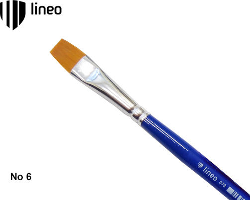 Lineo Νο. 6 Plaque Paint Brush Πινέλο Πλακέ Συνθετικό No6