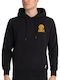 Franklin & Marshall Herren Sweatshirt mit Kapuze und Taschen Schwarz