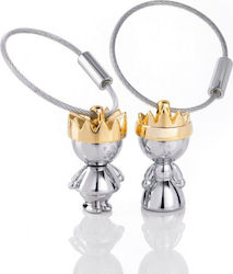 Troika Set Keychain Little King + Queen Metallic Silver 2pcs Troika Set Keychain Little King + Queen Metallic Silver 2pcs