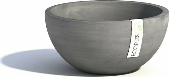Ecopots Βρυξέλλες Γλάστρα Λεκάνη Πλαστική Γκρι 25x25x12εκ.