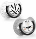 Lovi Baby Salt & Pepper Suzete ortodontice Silicon Negru pentru 0-3 luni 2buc