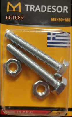 Tradesor Screw Hexagon with Diameter M8 and Length 50mm