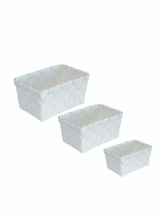 Aria Trade Wicker Storage Basket 8400100 White 3pcs