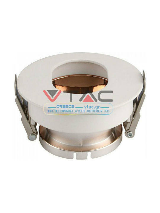 V-TAC Rund Metallisch Einbau Spot mit Fassung GU10 Rose Gold 7.5x7.5cm. 1Stück
