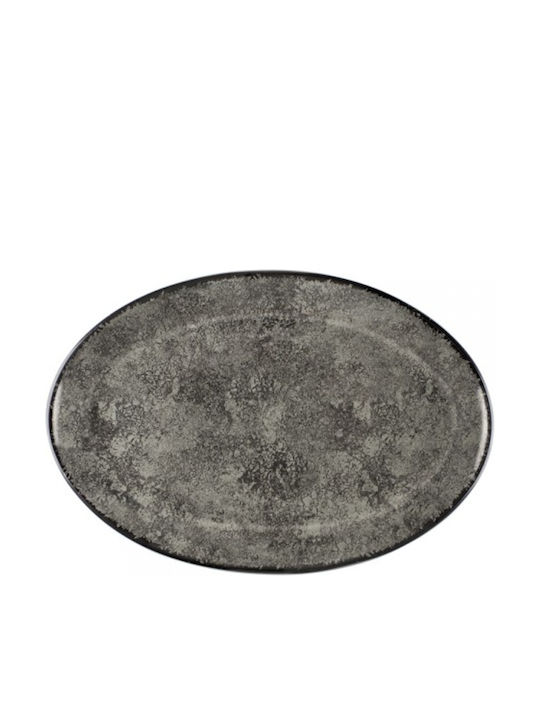 Oriana Ferelli Oval Porcelain Serving Platter Grey 25x25cm