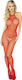 Leg Avenue Bodystocking Sexy Plasă Cu Bretele Și Fără Chilot Roșu