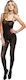 Leg Avenue Bodystocking Opaque Plasă Cu Chilot Deschis Negru