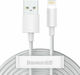 Baseus Wisdom USB-A la Cablu Lightning Alb 1.5m (TZCALZJ-02)