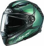 HJC F70 Dever MC4SF Black / Green Motorradhelm ...