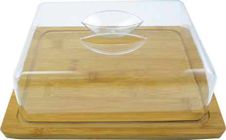 Bamboo Bamboo mit Deckel Käseteller Bamboo Braun 1pcs