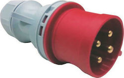 Eurolamp Male Industrial Socket Φις Αρσενικό Βιομηχανικού Τύπου IP44 4x32A (380-415V) 147-16504