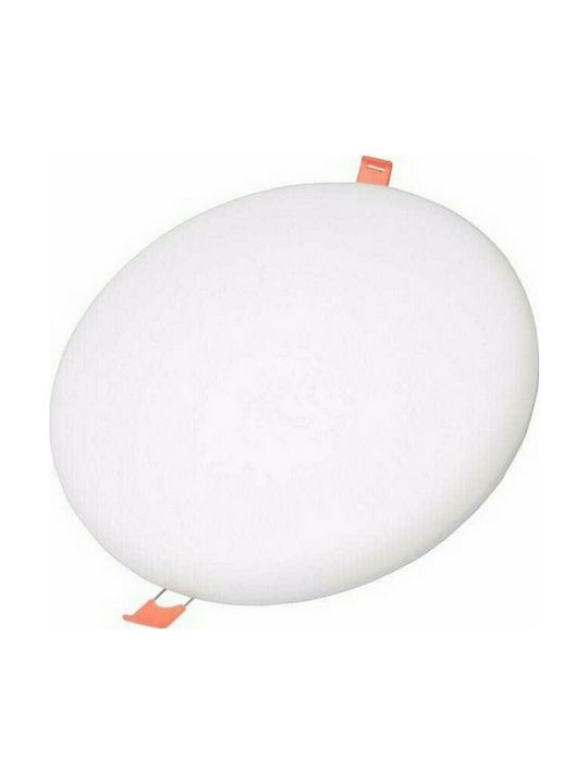 Round Plastic Recessed Spot with Integrated LED and Cool White Light 9W White 9x9cm. 1pcs