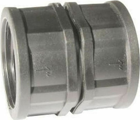 Palaplast 4351/0707 Μούφα με Θηλυκό-Θηλυκό Σπείρωμα 63.5x50.8x63.5mm Μαύρο