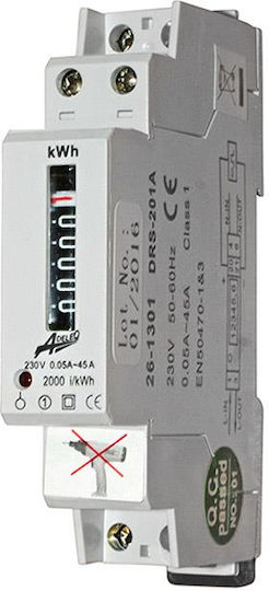 Adeleq Impulszähler Elektrische Messgeräte Analog Schiene Monophase Wi-Fi Gnomon Analog Monophase 45A 26-1301