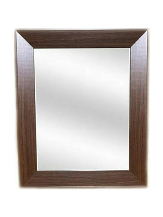 11502032 Wall Mirror with Coffee Wooden Frame 45x45cm 1pcs