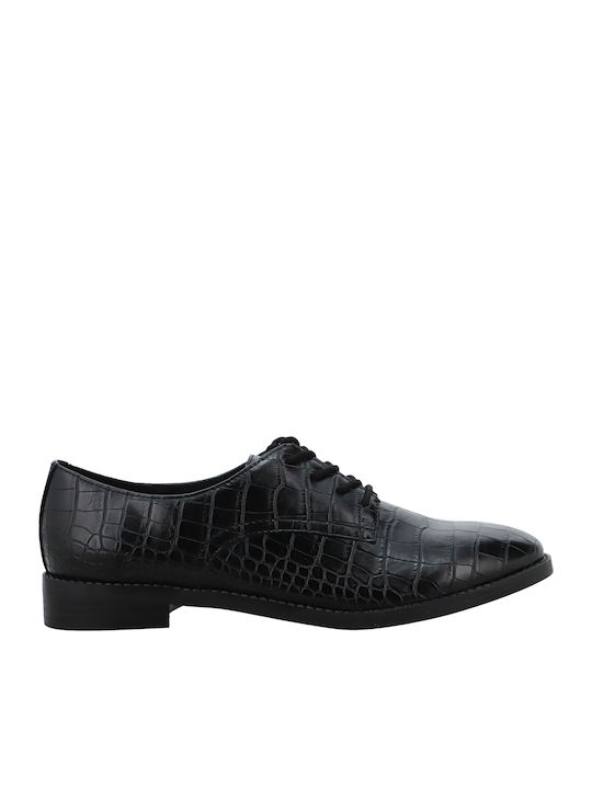 Maia3 Leder Damen Derby in Schwarz Farbe