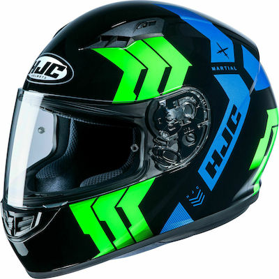 HJC CS-15 Martial Full Face Helmet 1450gr MC4 Green/Blue/Black