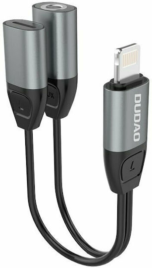 Dudao L17i Конвертор Lightning мъжки към 3.5mm / Lightning женски Сив 1бр